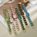 Vintage Rectangular Large Rhinestone Bracelet Watch for Women