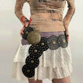 Vintage Rivet Patchwork Design Wide Belts For Women