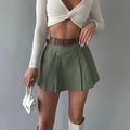 Vintage Solid Shorts Skirts For Women