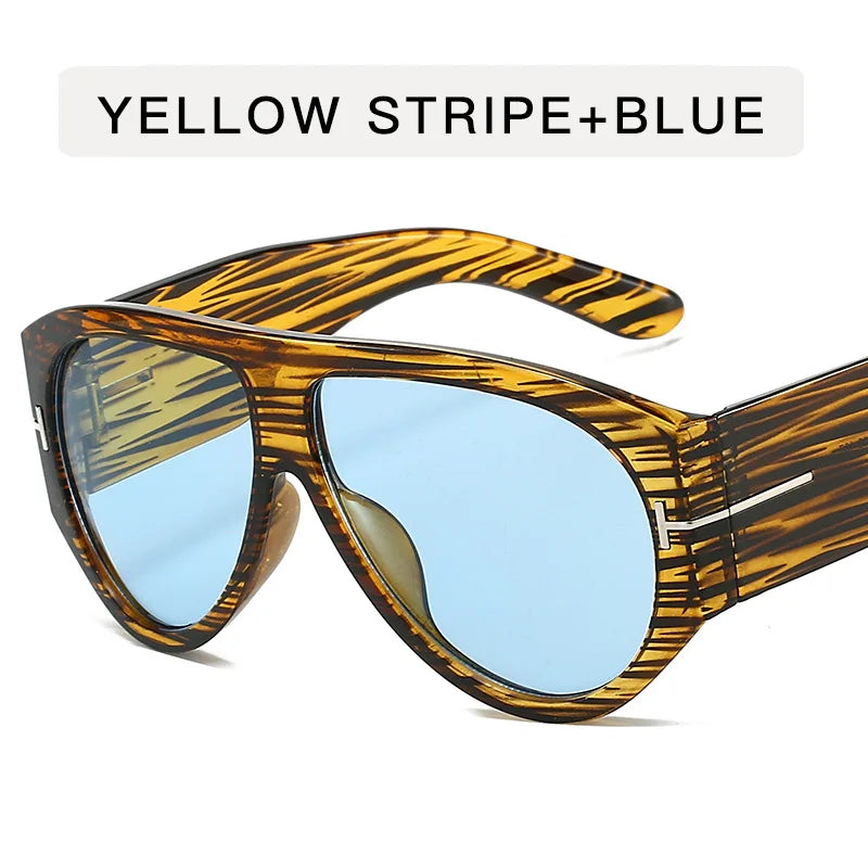 Vintage Style Sunglasses Woman - Stripe Blue