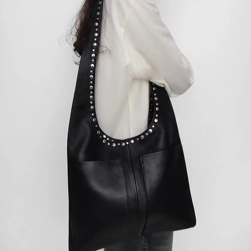 Vintage Suede Women Shoulder Bags - Black