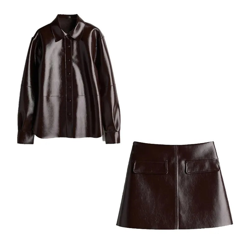 Vintage Women Leather Sets - suit 1 / M