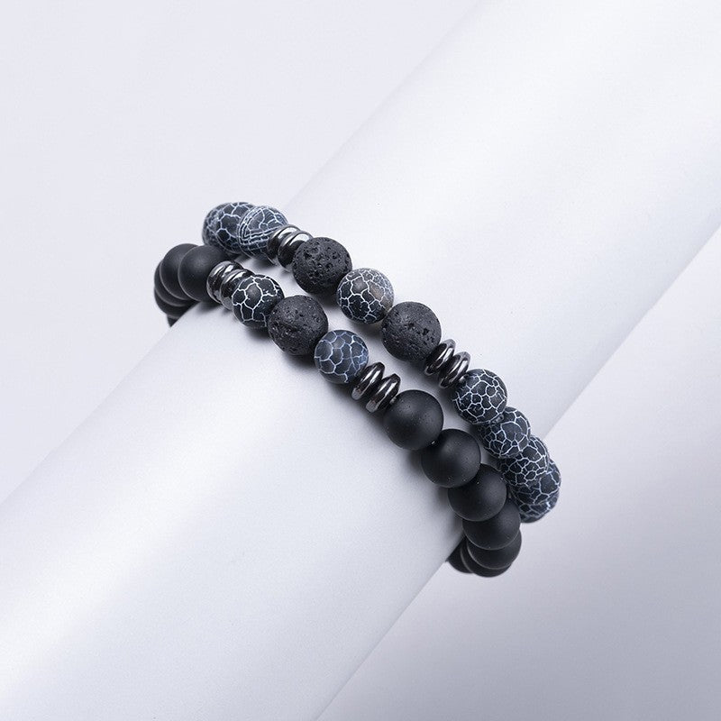 Volcanic Rock Bracelet Suit Men And Women Couple Style - CZL05503 - electronic accessories