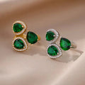Water Drop Emerald Zircon Ring For Women - electronic accessories