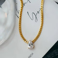 Water Drop Zircon Snake Bone Necklace Clavicle Chain - AL160 - electronic accessories