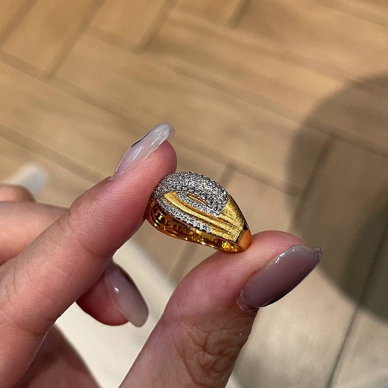 Wave Cross Brushed Ring Fashion Trend - Adjustable Opening - electronic accessories