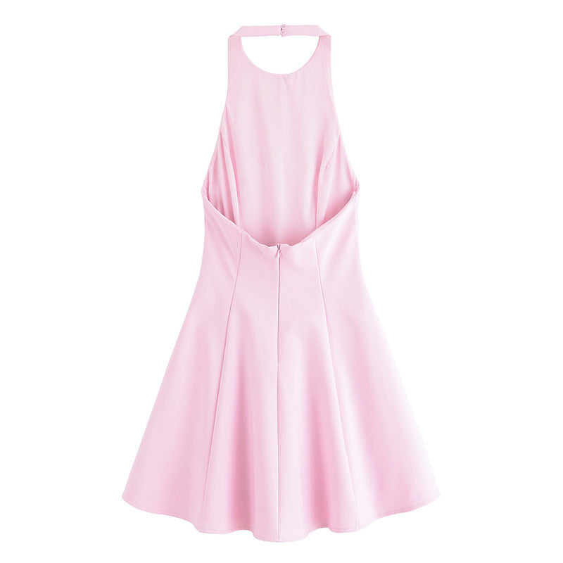 Wave Decoration Hanging Collar Dress - Other