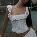 White Summer Corset Crop - Other