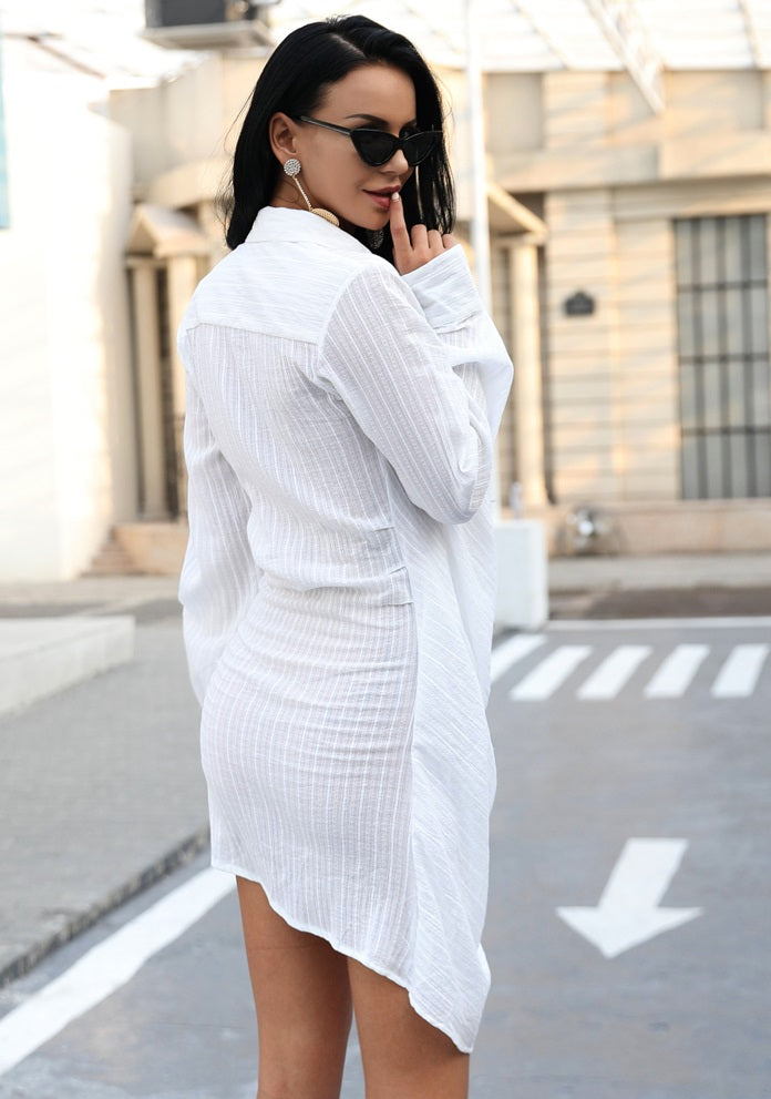 Kendra White Shirt Dress - Norellé