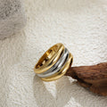 Wide-brimmed Double Layer Simple Textured Women’s Ring - T3028 / No 6 - electronic accessories