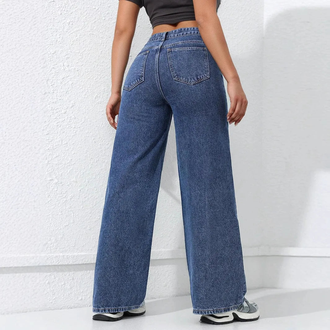 Wide Leg Pants Jeans Women Vintage Denims High Waist