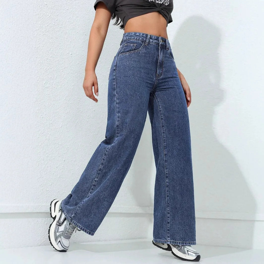 Wide Leg Pants Jeans Women Vintage Denims High Waist