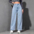 Wide Leg Pants Jeans Women Vintage Denims High Waist - Light Blue / XS