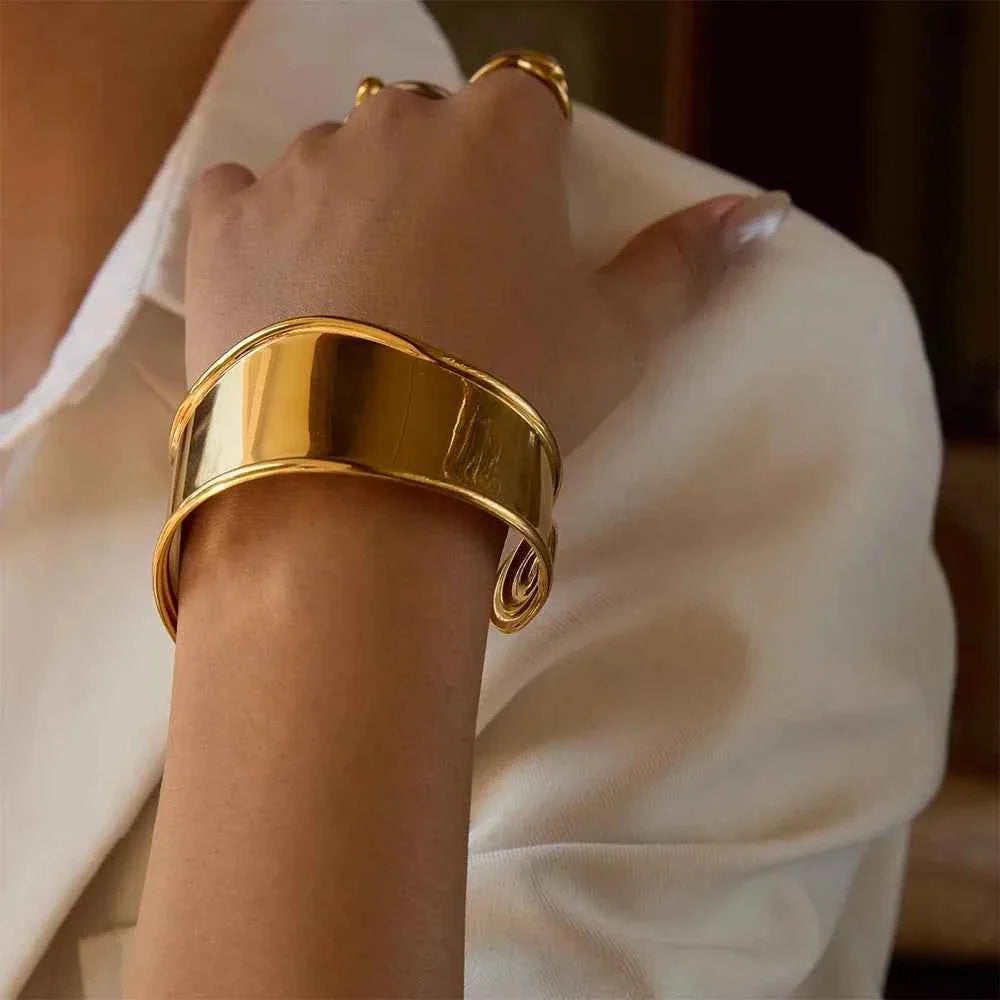 Wide Spiral Bracelet Stainless Steel