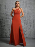 Wine Red Elegant Slim Fit Dress - L - Other