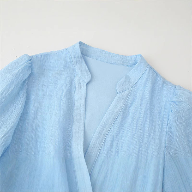 With Belt Laminated Decoration Dress - Other