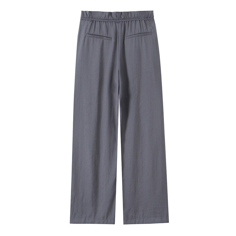 With Belt Paper Bag Type Draping Casual Trousers - Other