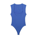 Woman Sleeveless Bodysuit Square Neck - S / Blue - Other