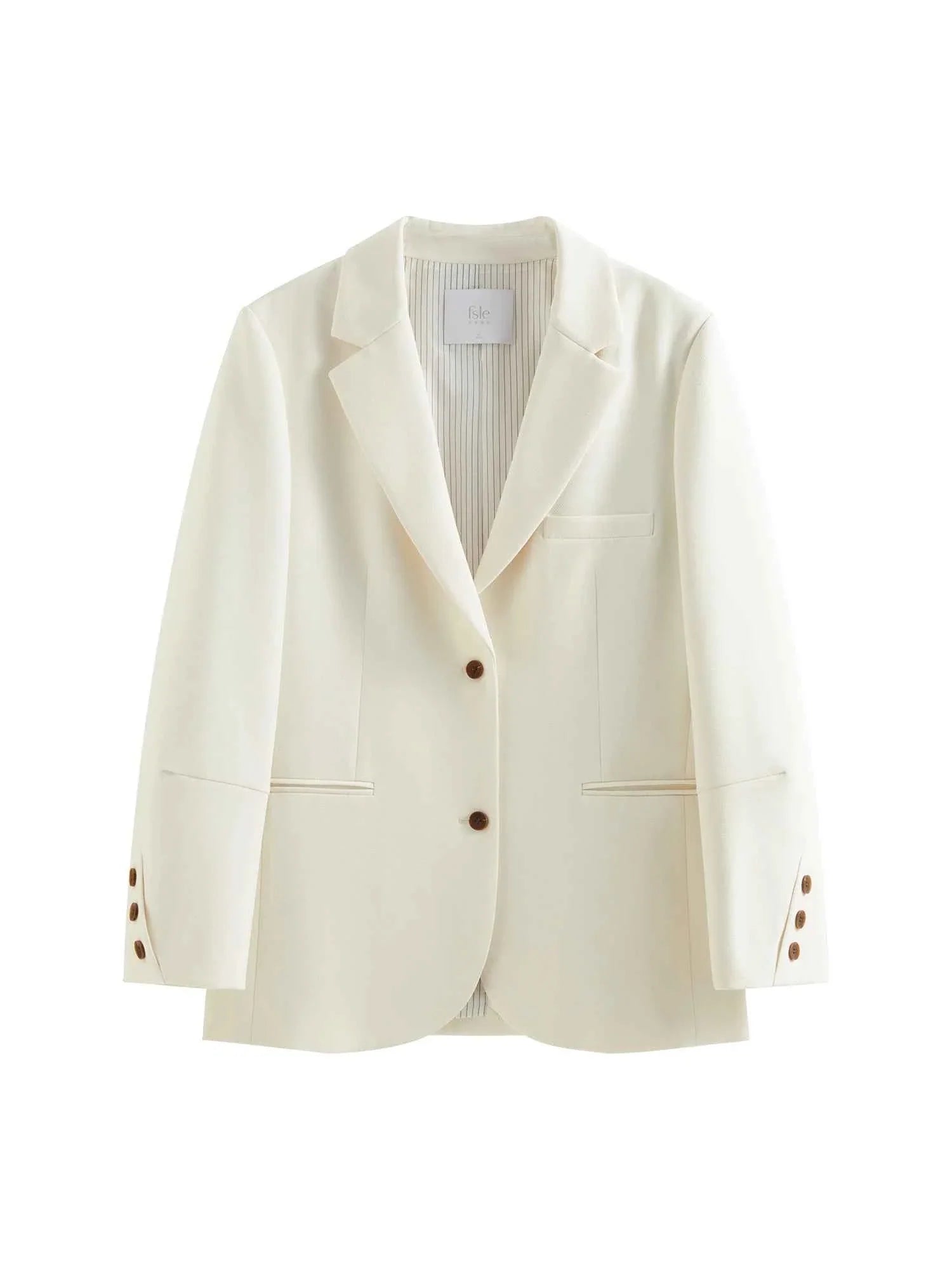 Women Beige Blazer Coat