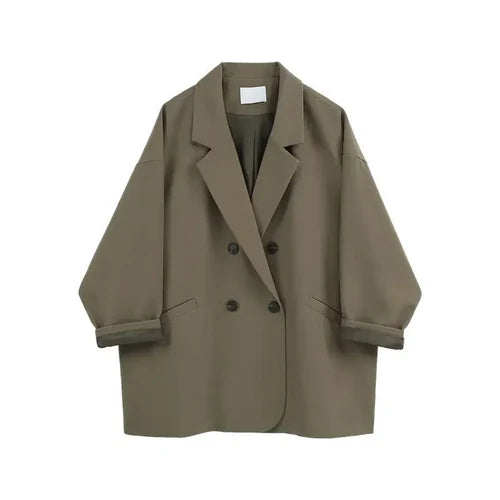 Women Blazer Vintage Suit - S / Khaki - Other