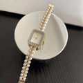 Women Bracelet Watch Vintage Shell Pearls Chain Quartz