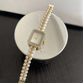 Women Bracelet Watch Vintage Shell Pearls Chain Quartz - GDWH