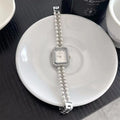 Women Bracelet Watch Vintage Shell Pearls Chain Quartz - SLWH