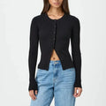 Women Cardigans Sweater - black / M