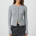 Women Cardigans Sweater - Dark Grey / S