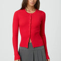 Women Cardigans Sweater - Red / L
