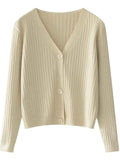 Women Cardigans Sweater V-neck