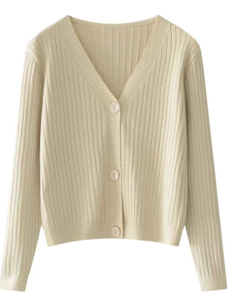 Women Cardigans Sweater V-neck