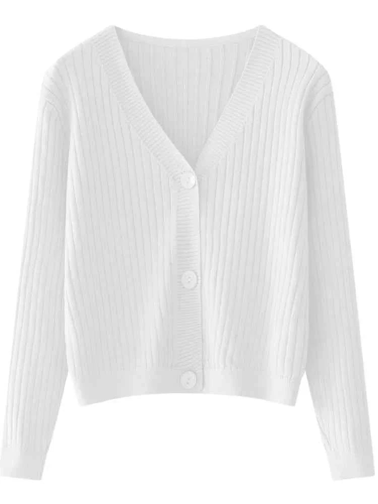 Women Cardigans Sweater V-neck