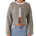 Women Casual Loose O-neck Single Breasted Long Sleeve Sweaters