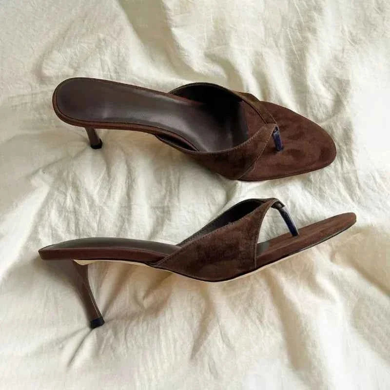 Women Clip Toe Slippers High Heels