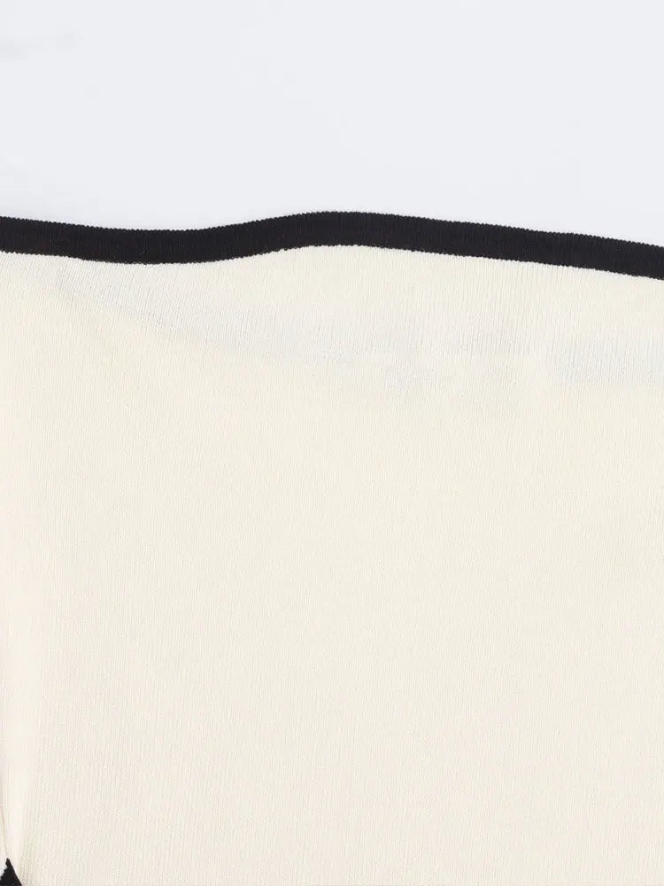 Women Contrasting Knitted Mini Dresses