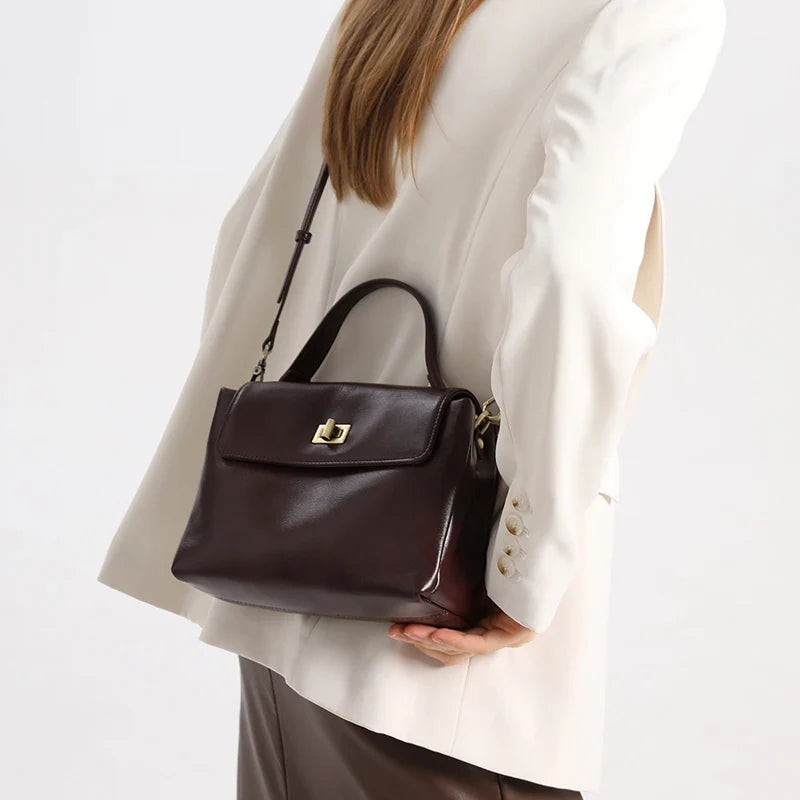 Women Cowhide Genuine Leather Tote Bag