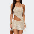 Women Crochet Mini Skirt Set - XL
