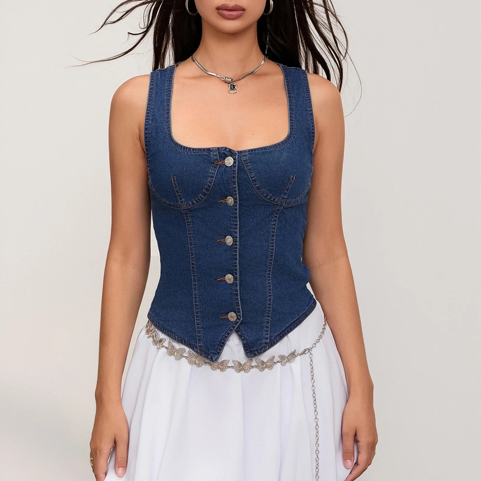 Women Denim Push Up Bustier Tube Top