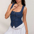 Women Denim Push Up Bustier Tube Top
