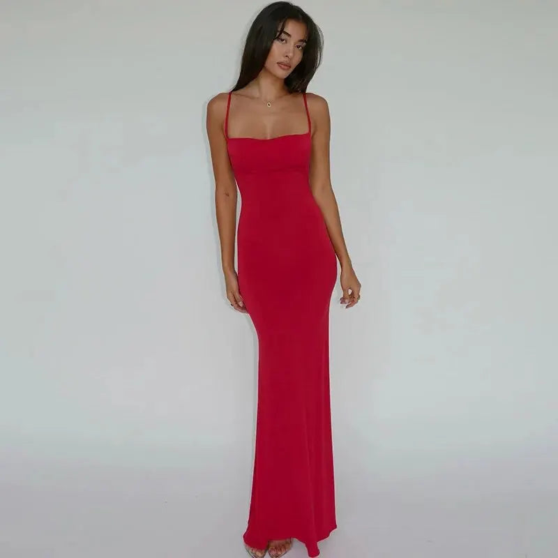 Women Evening Long Dress - Red / M