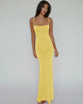 Women Evening Long Dress - Yellow / L