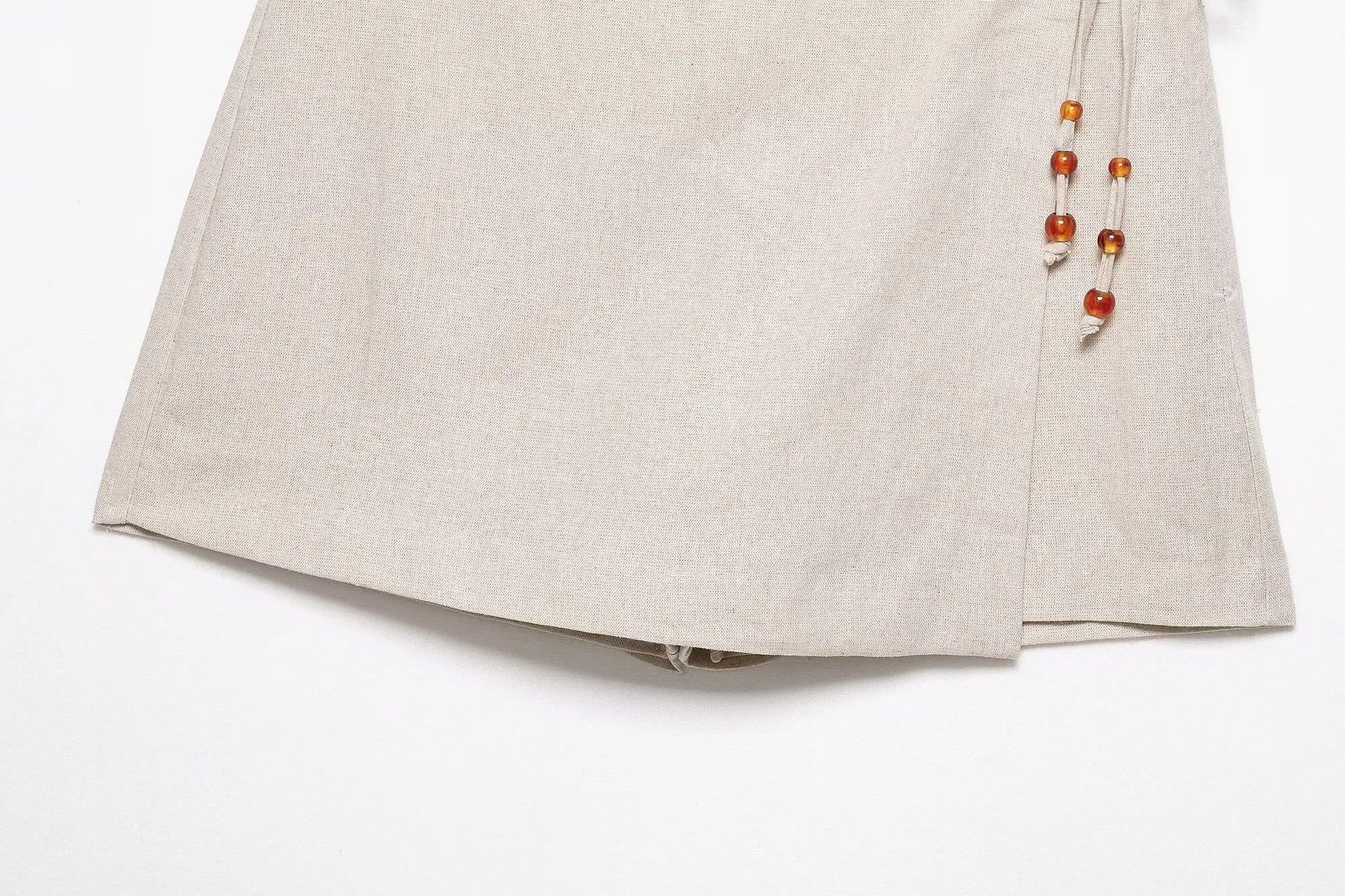 Women Fashion Beading Design Lace Up Wrapped Shorts Skirts