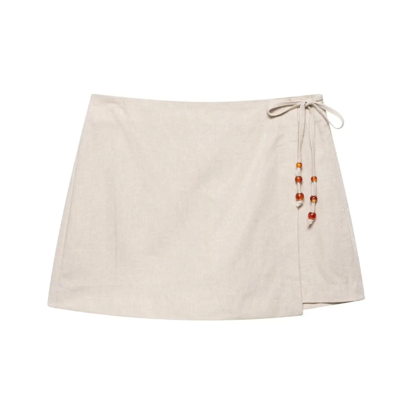 Women Fashion Beading Design Lace Up Wrapped Shorts Skirts - BB QUN9257 / M