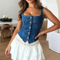 Women Fashion Denim Tank Top