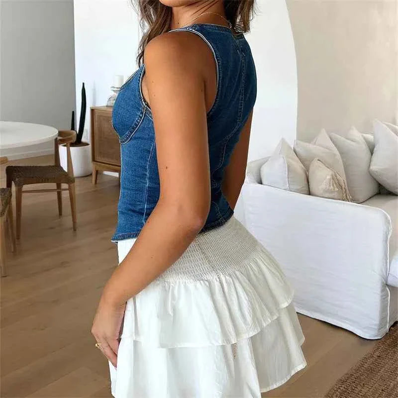 Women Fashion Denim Tank Top