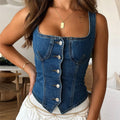 Women Fashion Denim Tank Top - Blue / S