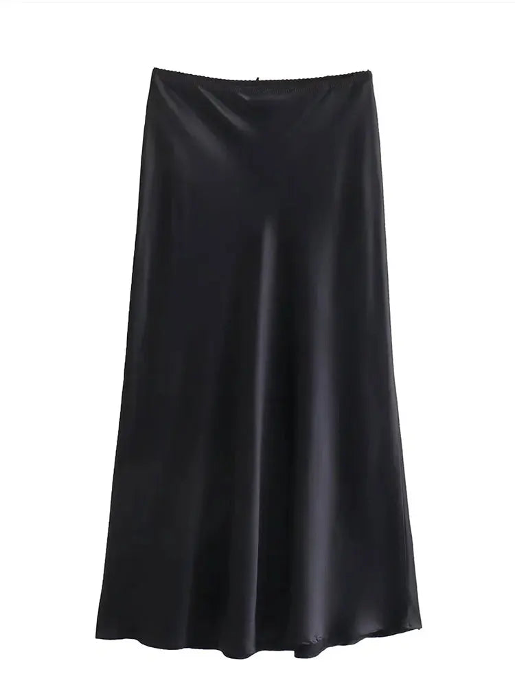 Women Fashion Satin Texture Skirt - Other