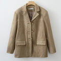 Women Fashion Suede Basic Jacket - Other