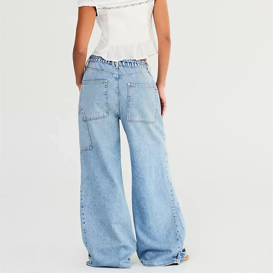 Women Fashion Wide-Leg Jeans